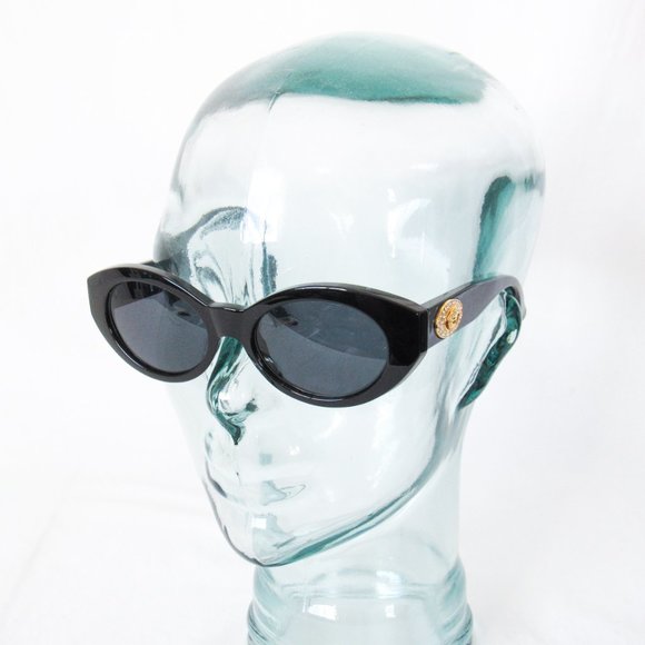 VERY RARE! AUTHENTIC VTG 1990’S GIANNI VERSACE BLACK DESIGNER SUNGLASSES CZ - Picture 15 of 15